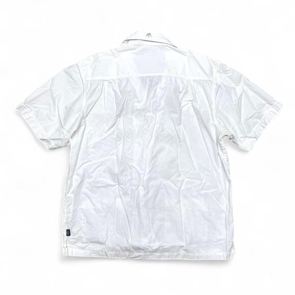 Vintage Union Bay Men’s White Hawaiian Button Up Shirt Medium Coastal Short Slee - Picture 5 of 6